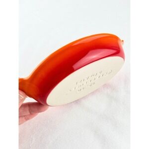 Le Creuset Mini Oval Gratin Dish 6 oz Flame Orange Enamel Stoneware Baker